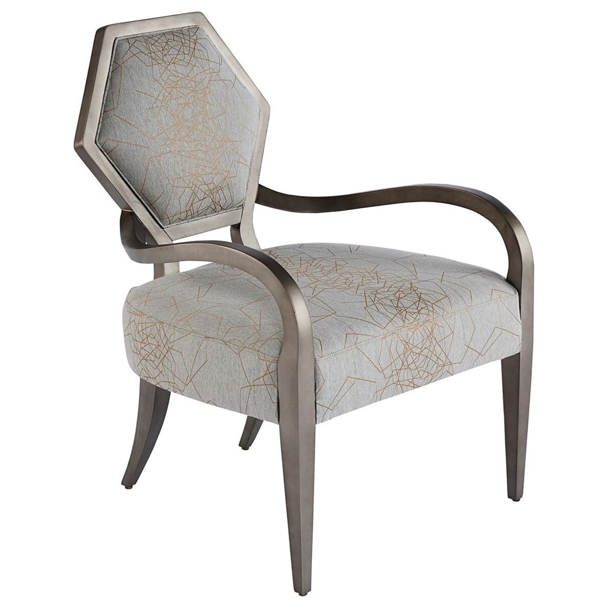 A R T Furniture Inc Geode Upholstery Mica Hexagon Accent Chair With Trellis Pattern On Back Howell Furniture Exposed Wood Chairs