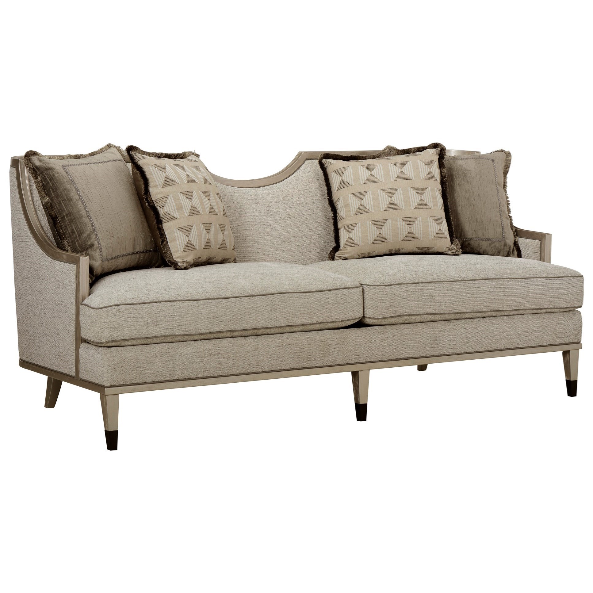 A R T Furniture Inc Harper Rose 161501 7026aa Transitional Sofa With Exposed Wood Frame And Ferrules Hudson S Furniture Sofas