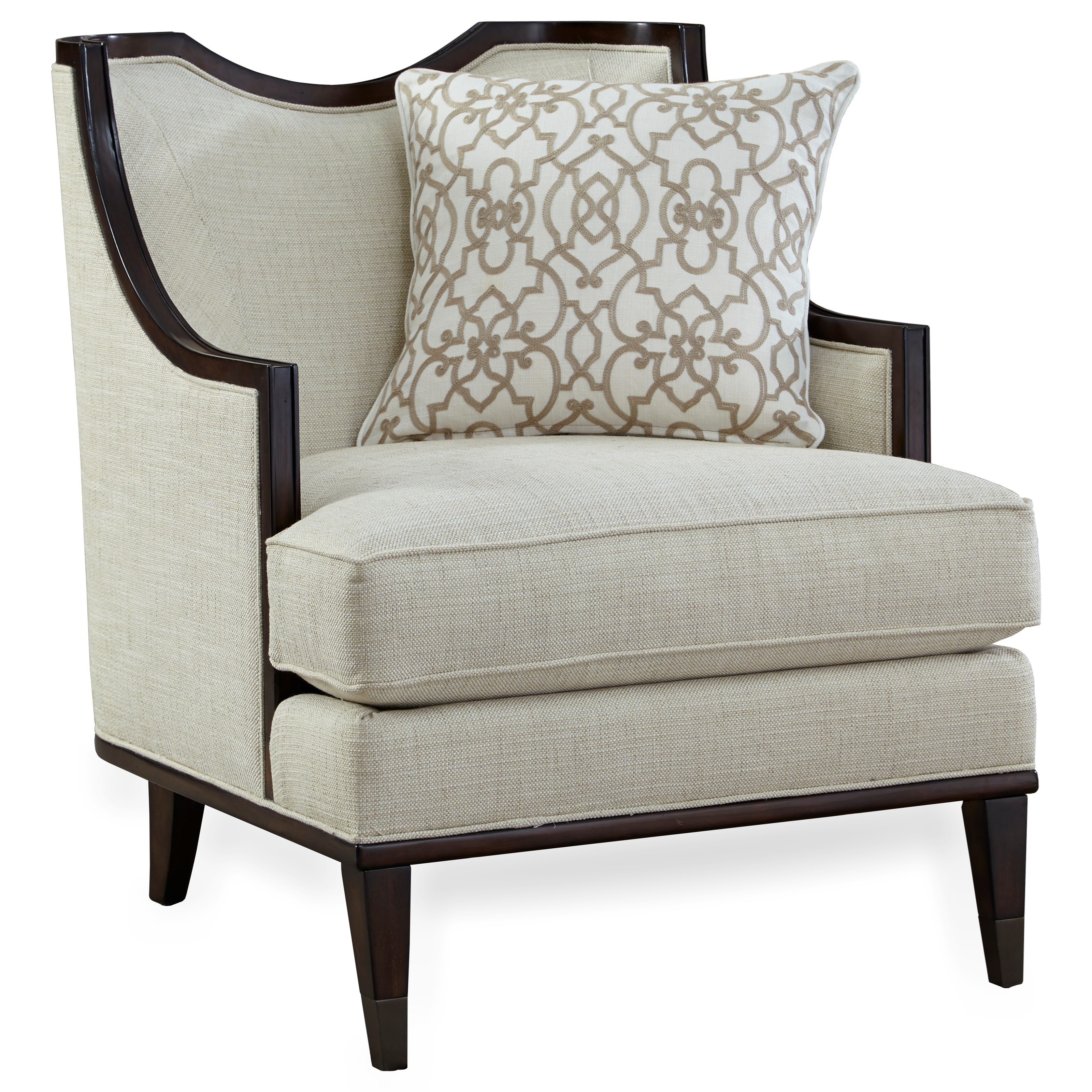 A R T Furniture Inc Harper Ivory Transitional Chair With Exposed Wood Frame Howell Furniture Exposed Wood Chairs