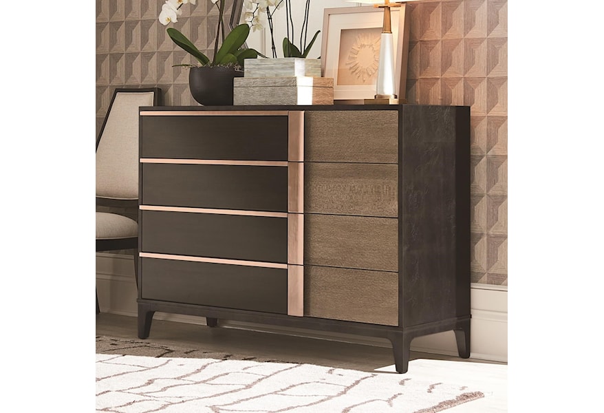 Markor Furniture Prossimo Contemporary Two Toned Bachelor Chest