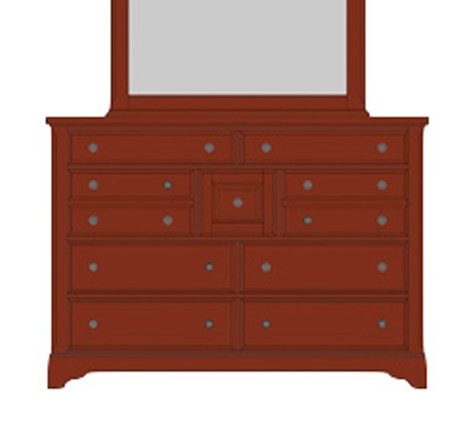 Post Choices Solid Wood Villa Triple Dresser 9 Post Choicesvilla Triple Dresser 9 Drawers