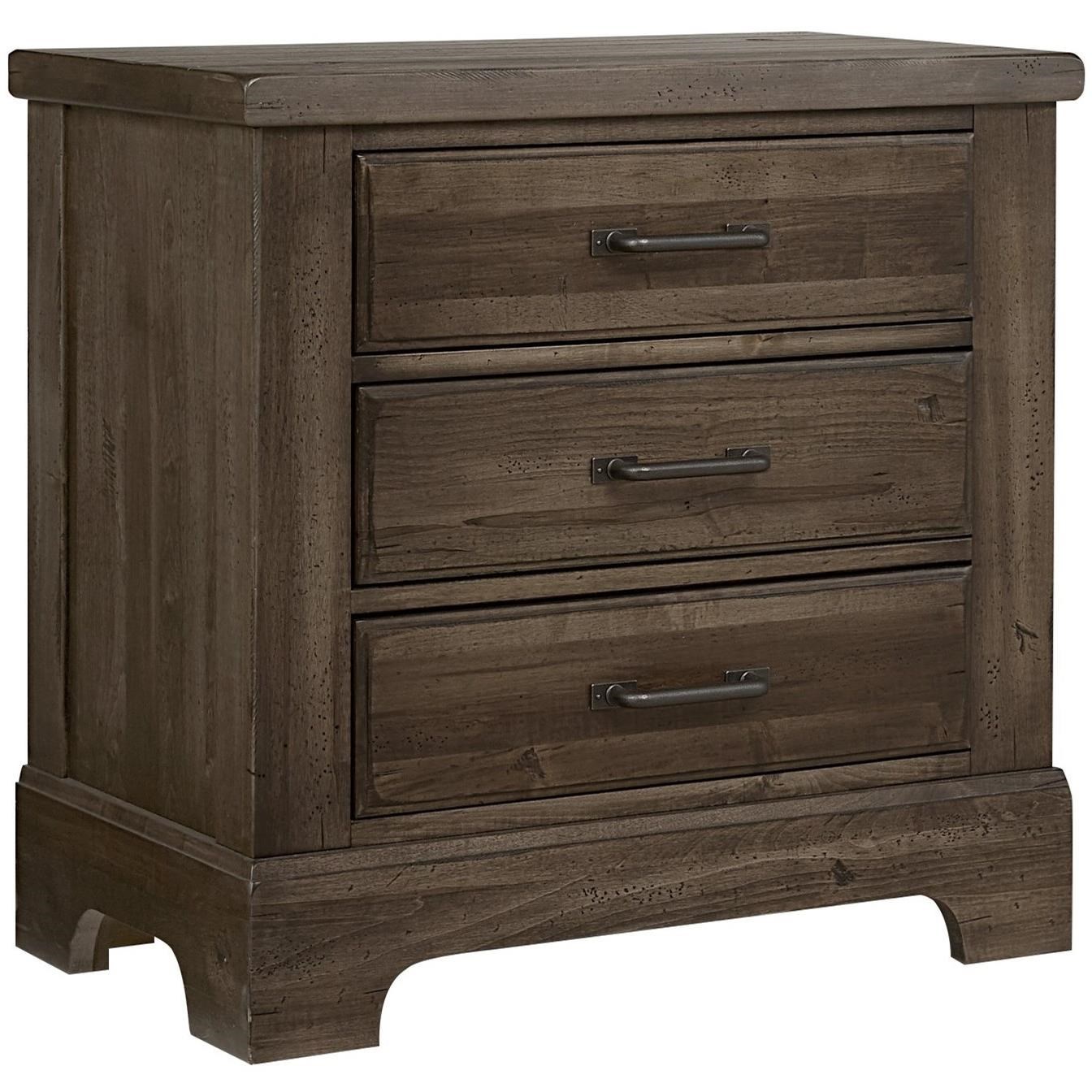 Artisan Post Cool Rustic Solid Wood 3 Drawer Nightstand Rooms And Rest Nightstands