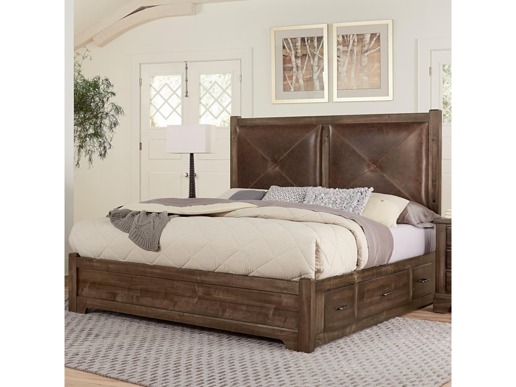 Artisan & Post Cool RusticKing Leather Bed with Side Storage