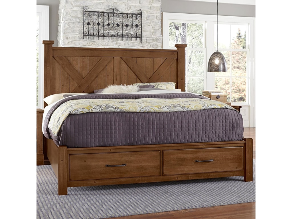 Artisan & Post Cool RusticKing X Bed with Storage Footboard