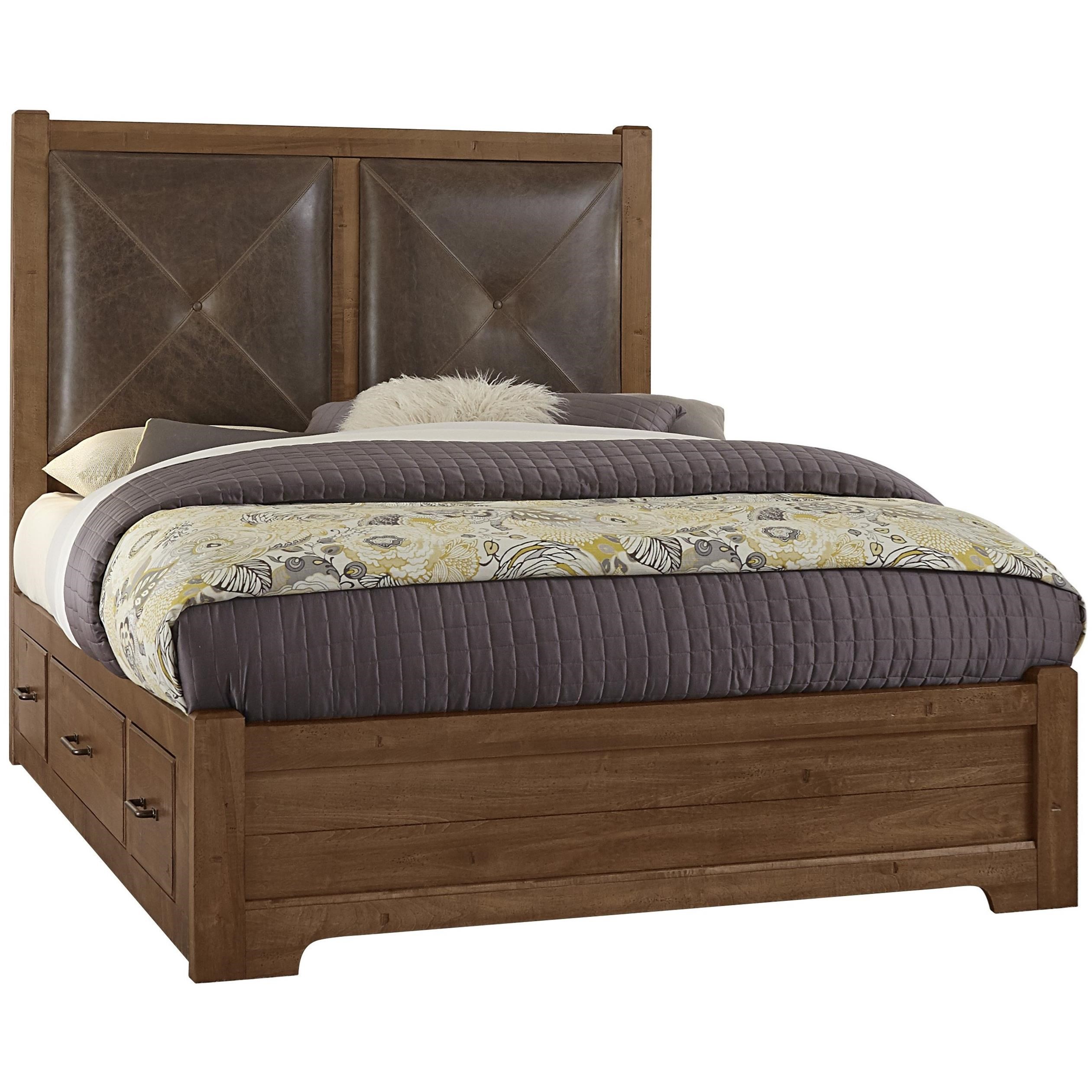 Artisan Post Cool Rustic King Leather Bed With Side Storage