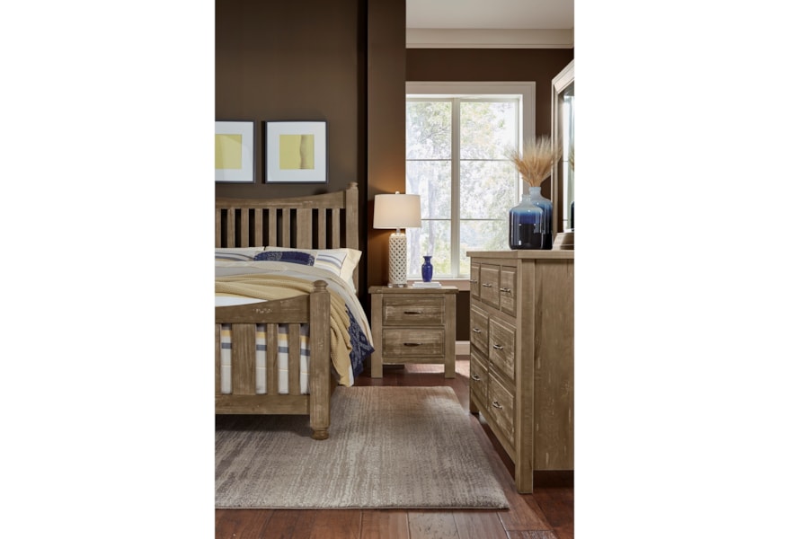 Artisan Post Maple Road Solid Wood Queen Slat Poster Bed Hudson S Furniture Panel Beds