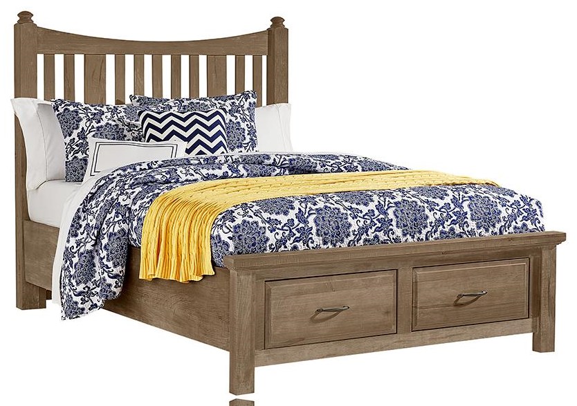 Artisan Post Maple Road Solid Wood Queen Slat Storage Bed With 2 Footboard Drawers Johnny Janosik Platform Beds Low Profile Beds