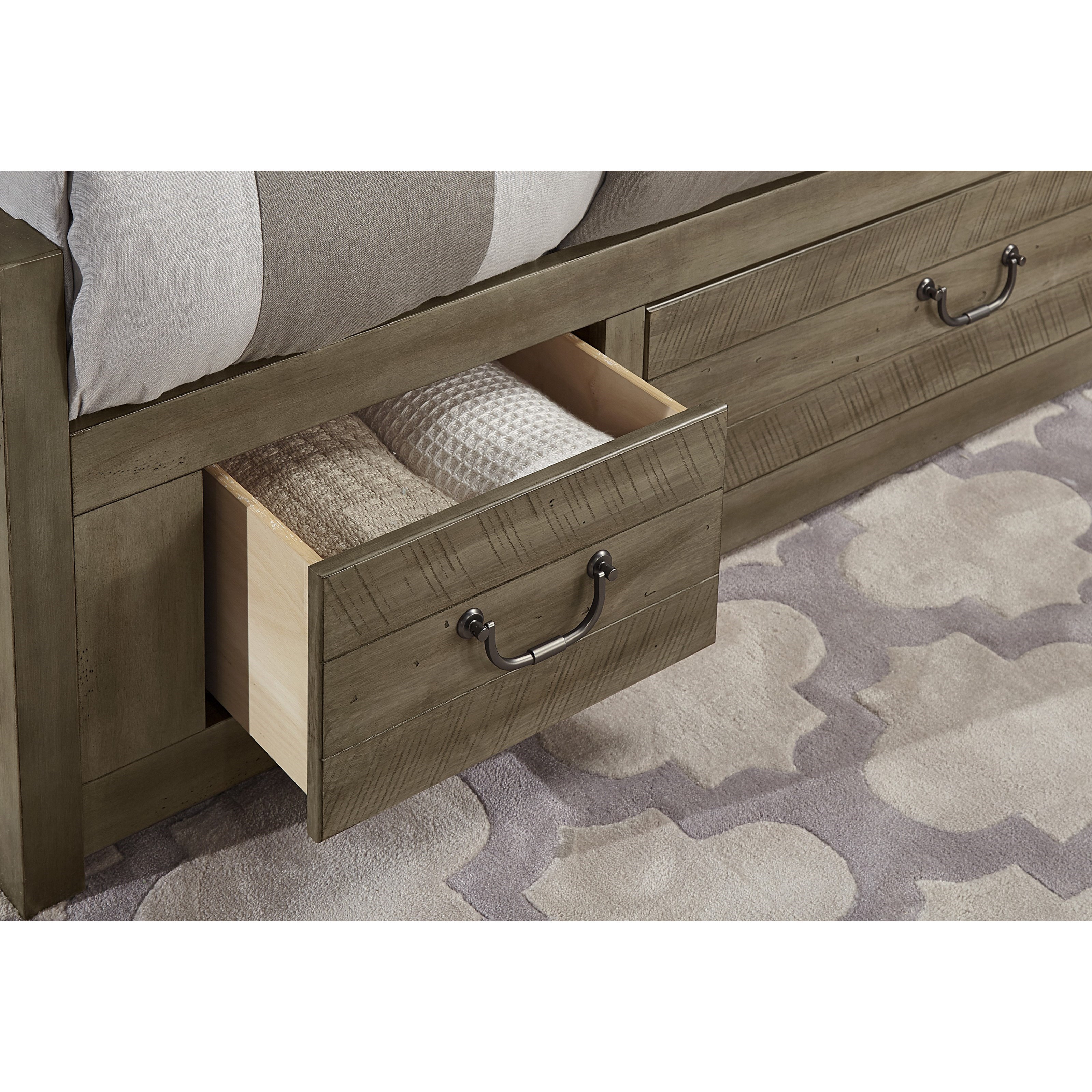Artisan Post By Vaughan Bassett Sedgwick 120 669 966 082b 082c 082d 666t Contemporary King Panel Bed With 3 Side Storage Drawers Becker Furniture Panel Beds