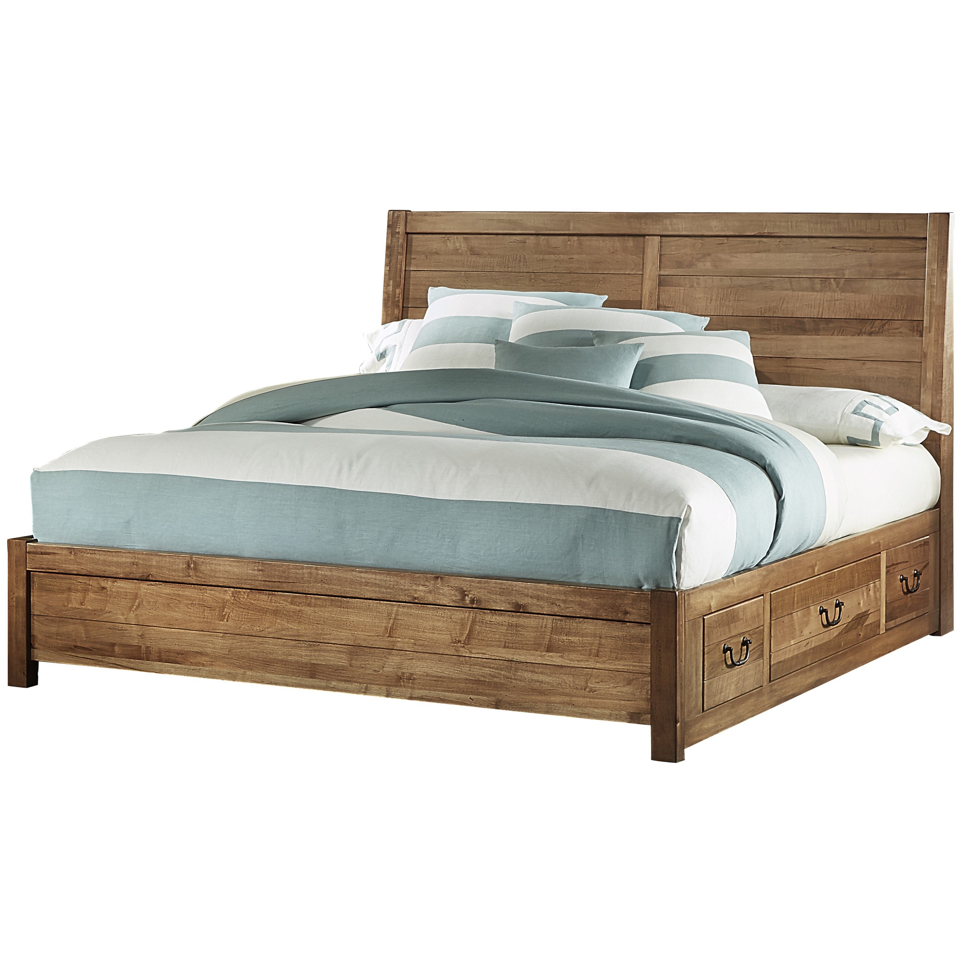 Artisan Post Sedgwick Contemporary King Panel Bed With 3 Side Storage Drawers Wayside Furniture Panel Beds