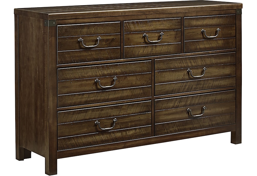 Virginia House Sedgwick Contemporary Solid Wood Dresser With 7 Drawers Virginia Furniture Market Dressers