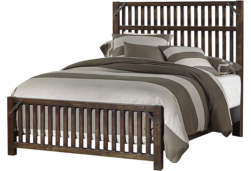 Artisan Post Sedgwick Rustic King Slat Bed With Metal Accents Zak S Home Panel Beds