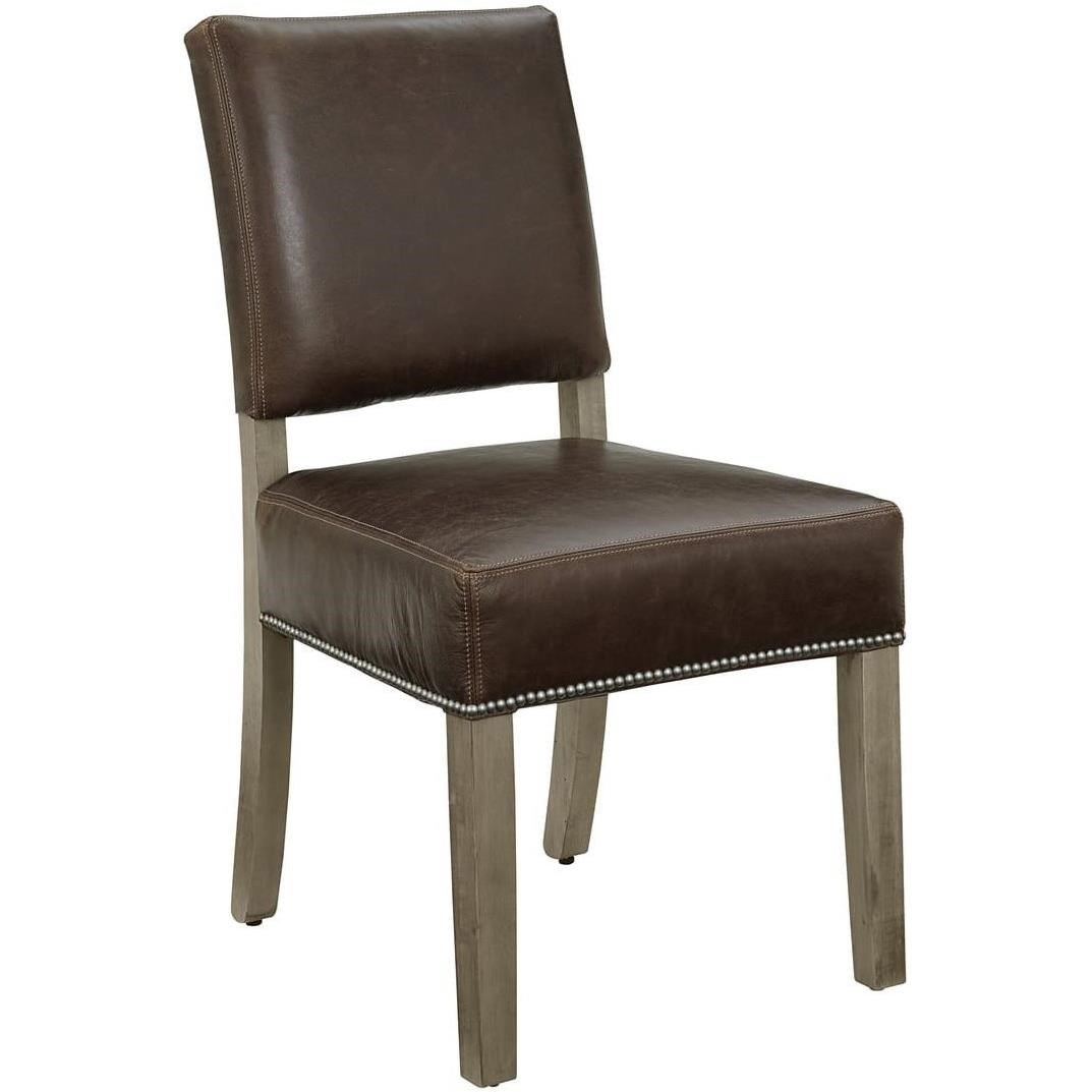 Artisan Post Simply Dining Maple 221 032 Genuine Leather Side Chair Dunk Bright Furniture Dining Side Chairs