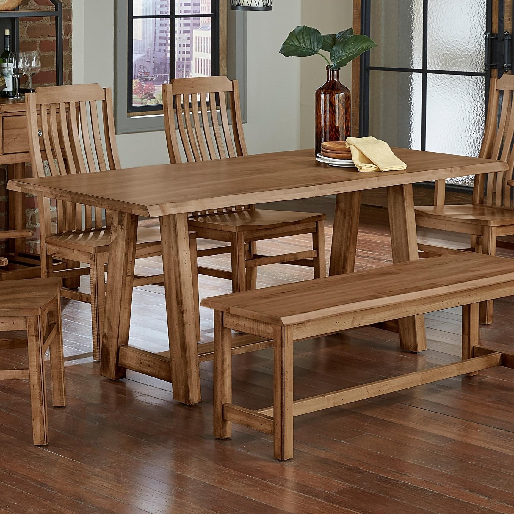 Artisan Post Simply Dining Maple Rustic Solid Wood 72 Dining Table With Crafted Live Edge Northeast Factory Direct Dining Tables