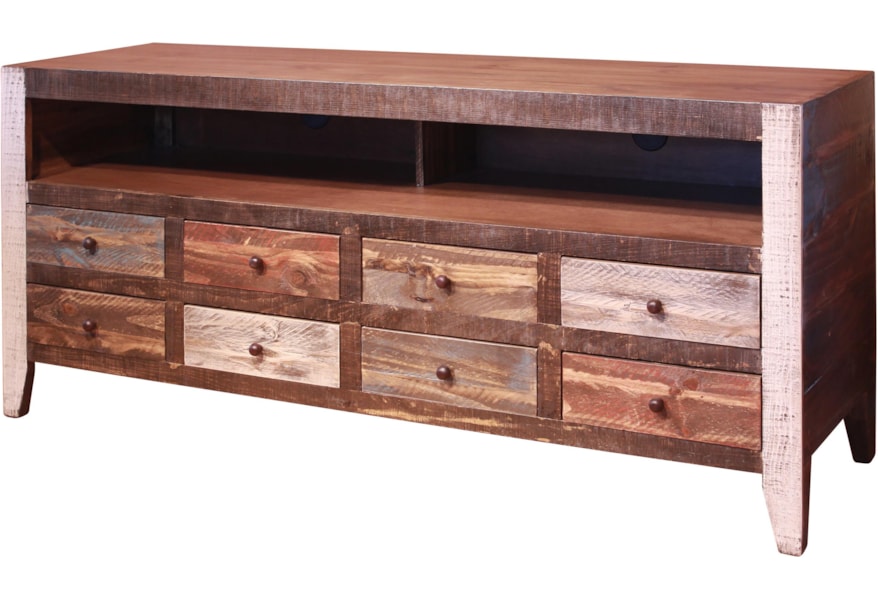 International Furniture Direct 900 Antique Ifd964stand 8 Drawer Tv