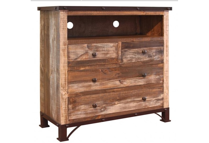 International Furniture Direct 900 Antique Ifd966chest Tv Rustic 4