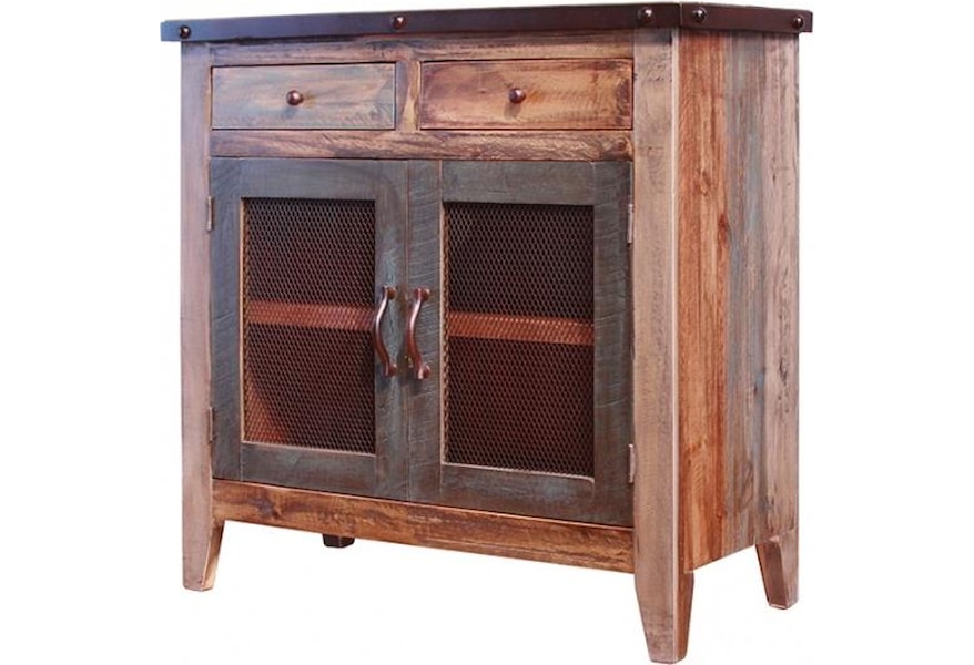 International Furniture Direct 900 Antique Antique 36 Multicolor Server With 2 Mesh Doors Westrich Furniture Appliances Servers Artisan Home Furniture Antique Collection