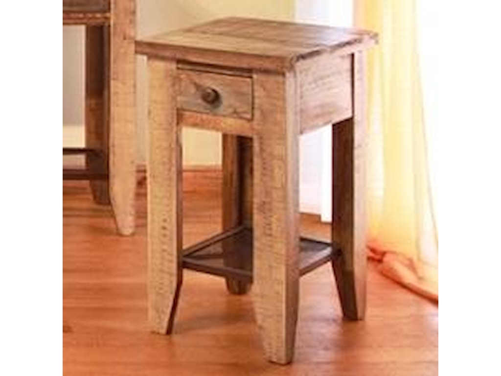 968 Chair Side Table W 1 Drawer Iron Mesh Shelf By International Furniture Direct At Furniture And Appliancemart