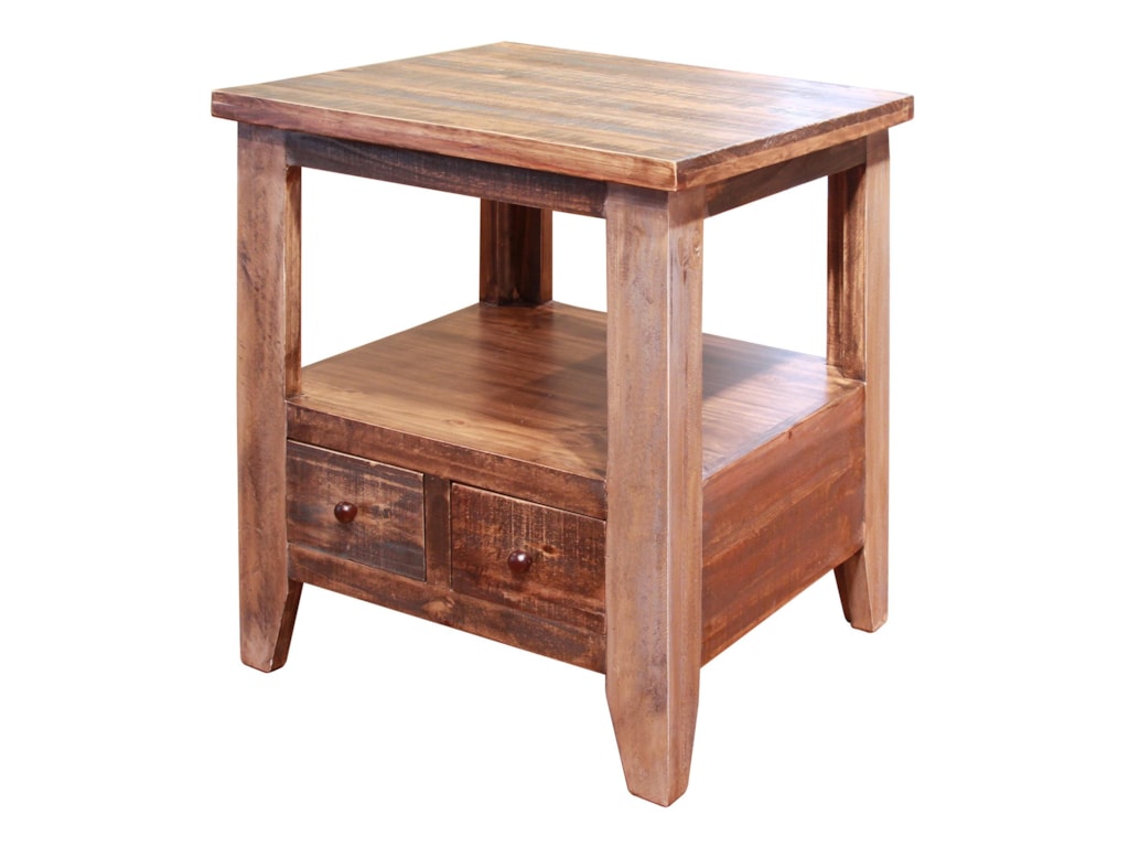 International Furniture Direct Antique Ifd965end End Table With 2 International Furniture Direct Antiqueend Table