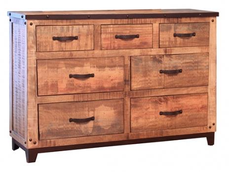 International Furniture Direct Maya Rustic Style Dresser With 7