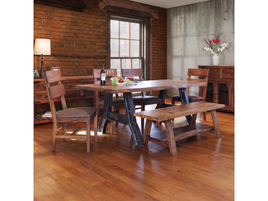 International Furniture Direct Parota Trestle Table With Chairs And International Furniture Direct Parotatable And Chair Set With Bench