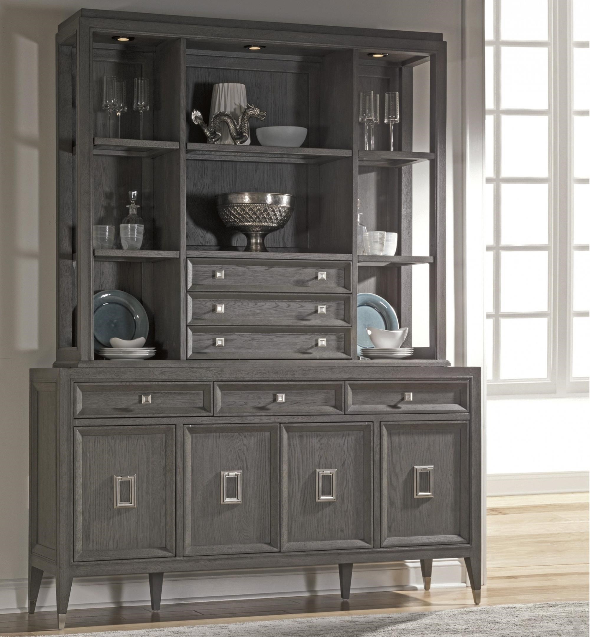Transitional Buffet and Hutch Set