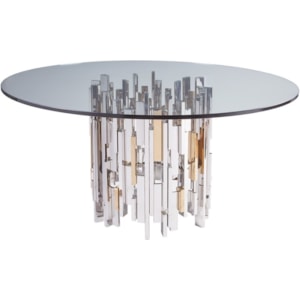 Artistica Cityscape 2041 870 60c Cityscape Round Dining Table With 60 Inch Glass Top Baer S Furniture Dining Tables