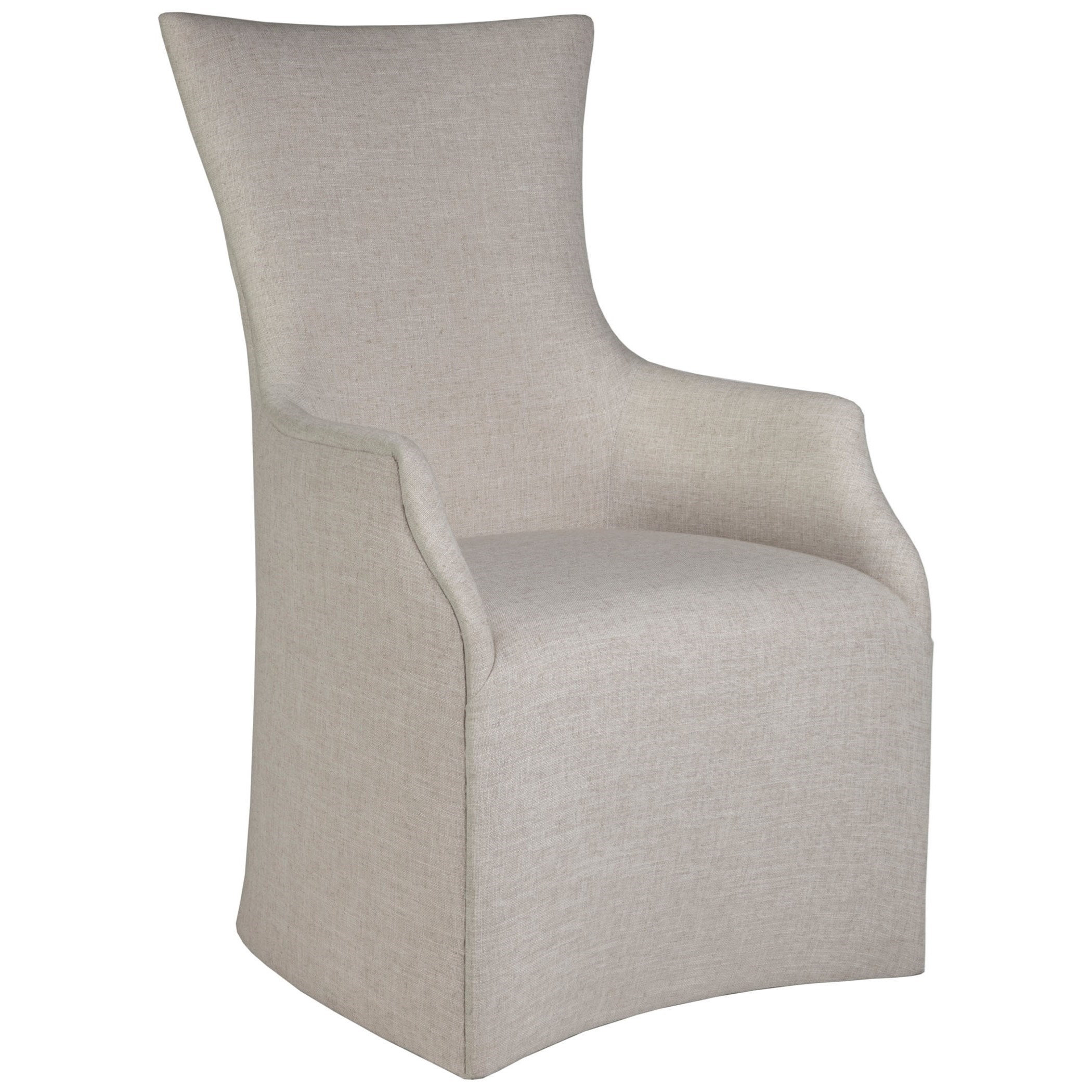 Transitional Upholstered Dining Arm Chair With Casters