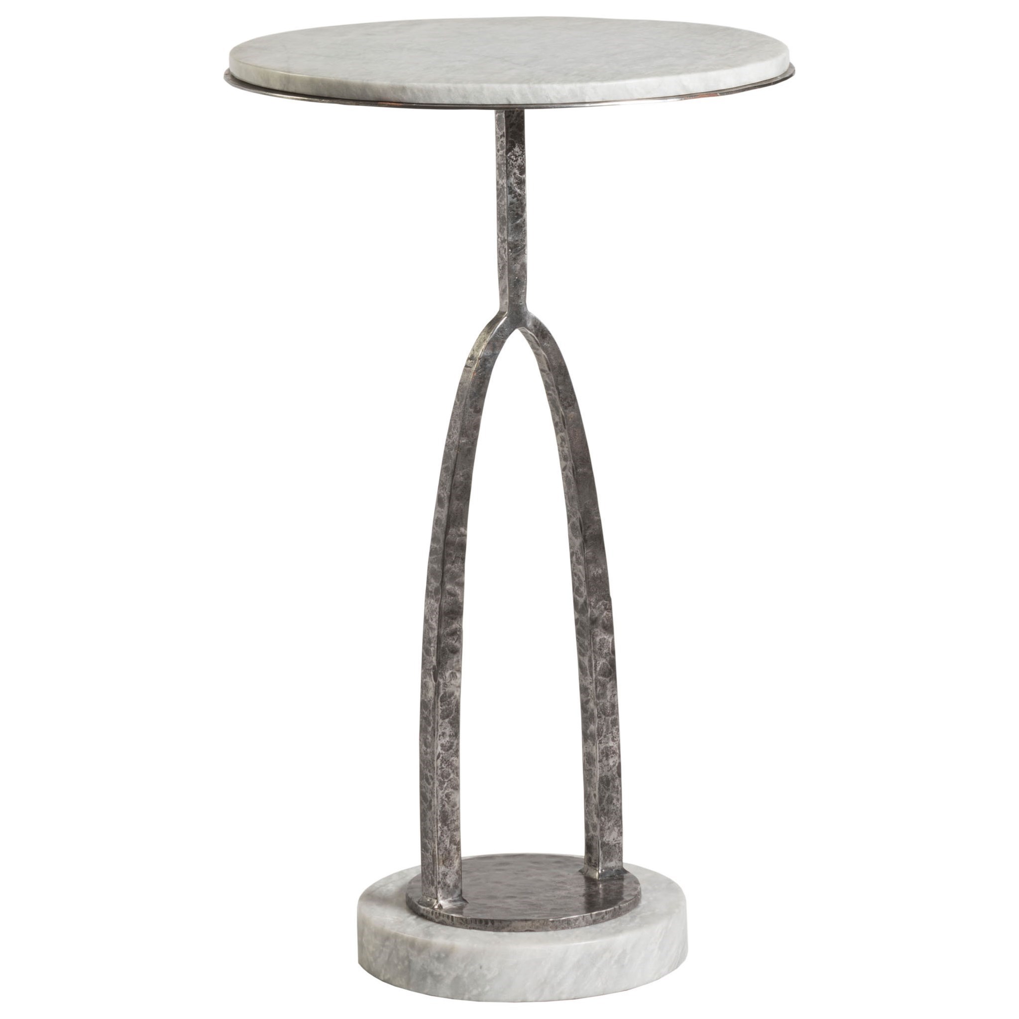 Contemporary Round Spot Table with Marble Top