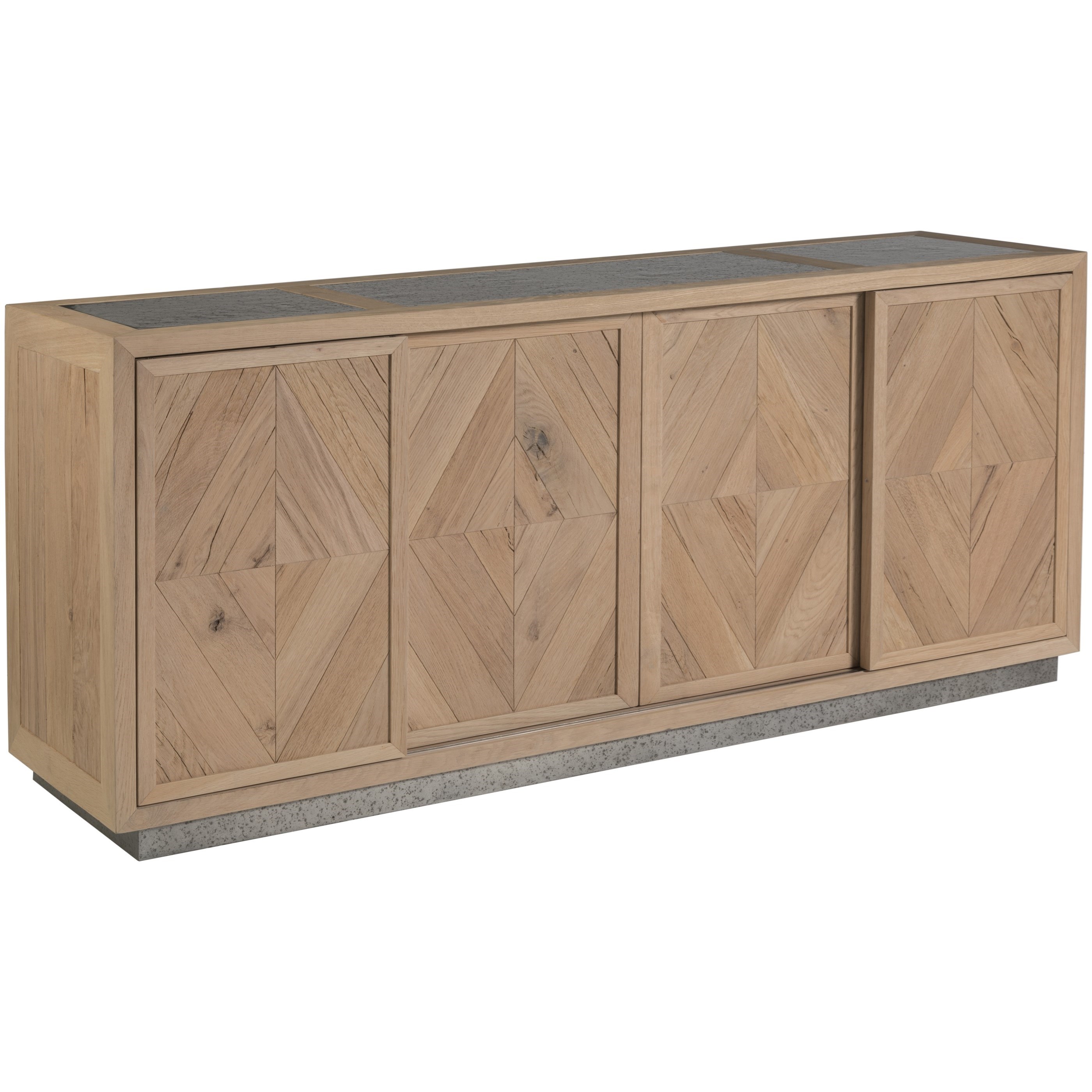 Modern Rustic 68 Inch TV Stand with Sliding Doors