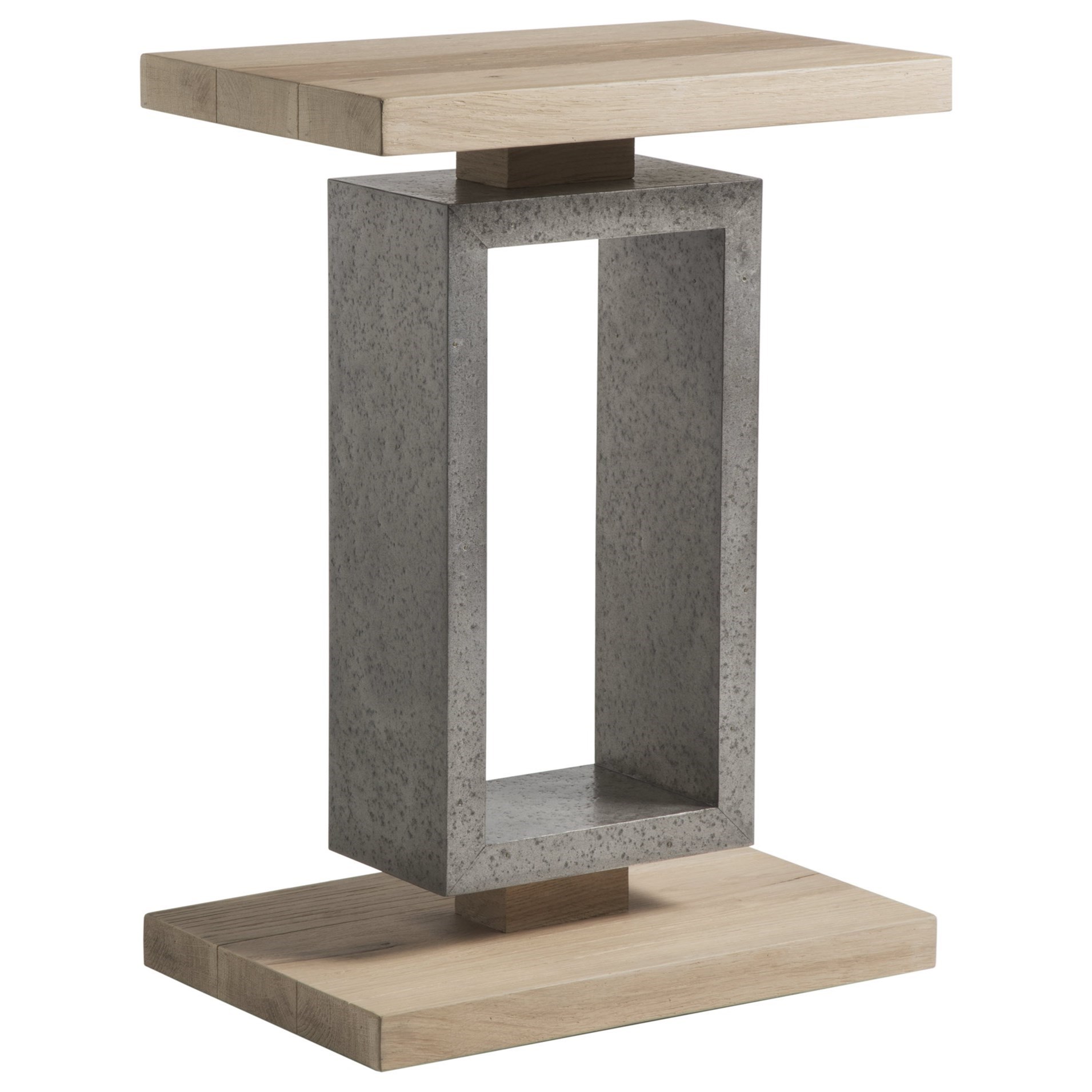 Modern Rustic Rectangular Wood and Metal Accent Table