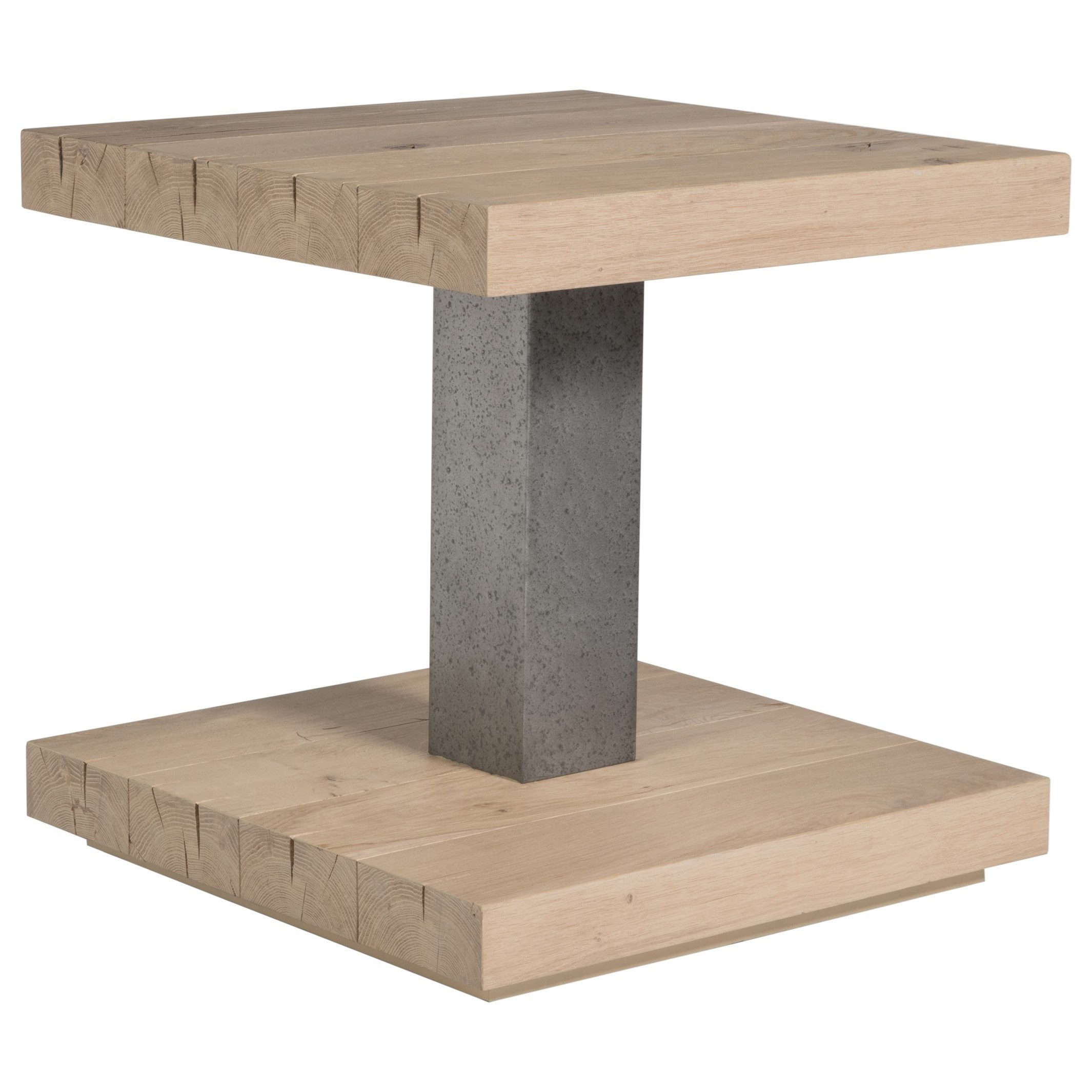 Modern Rustic Square Wood and Metal End Table