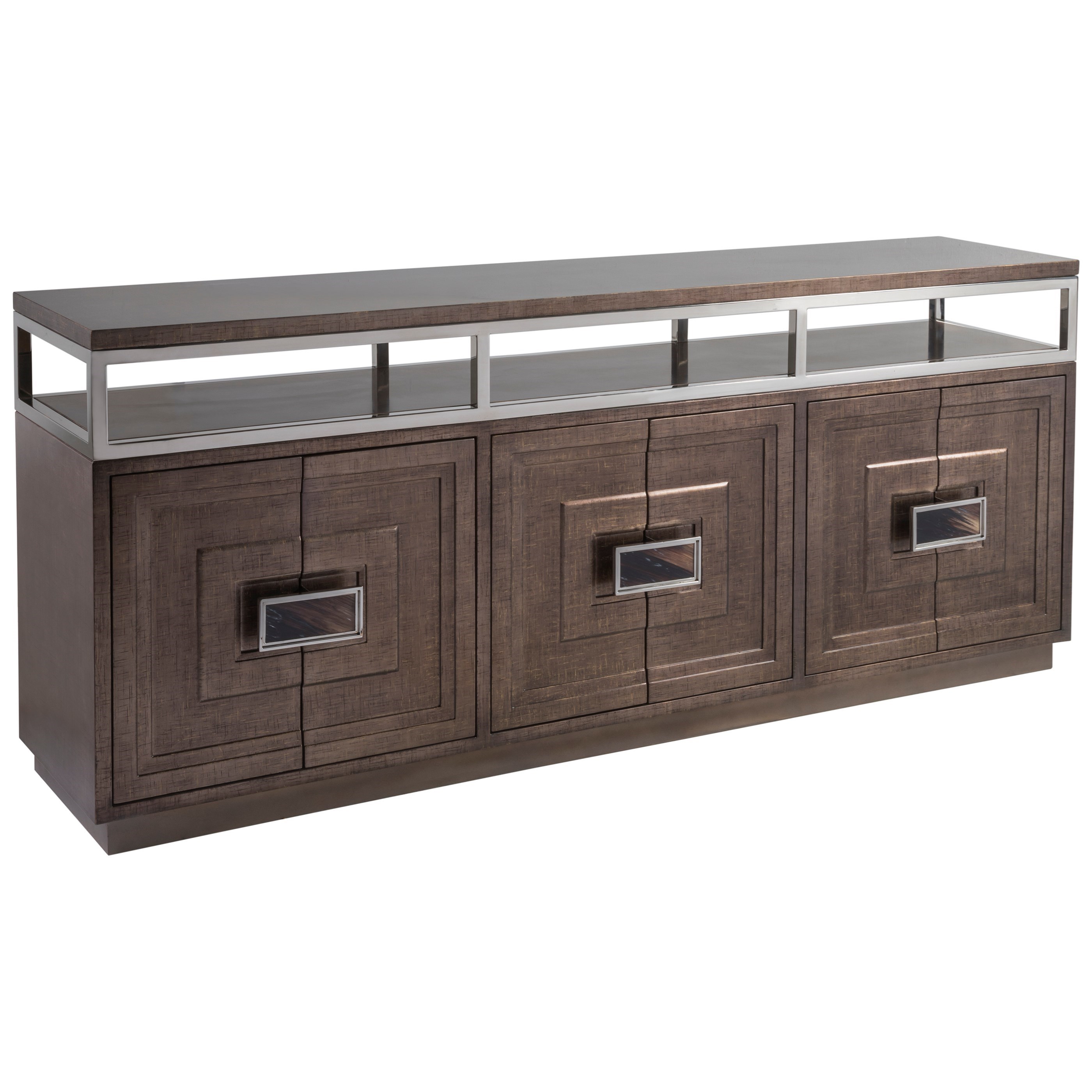 Transitional 3-Door Wood TV Stand with 6 Drawers