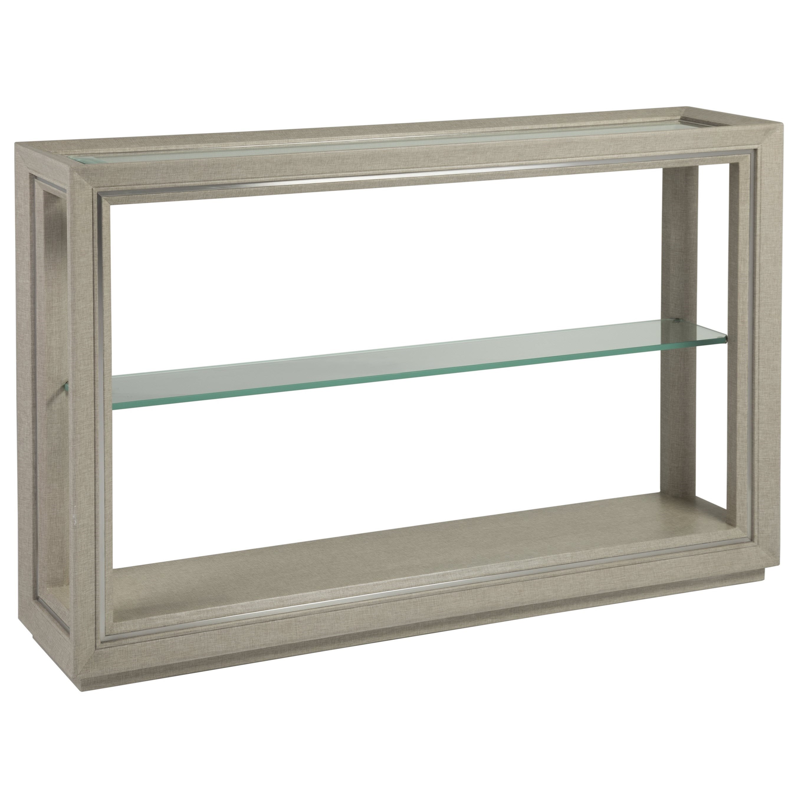 Contemporary Console Table with Glass Shelf