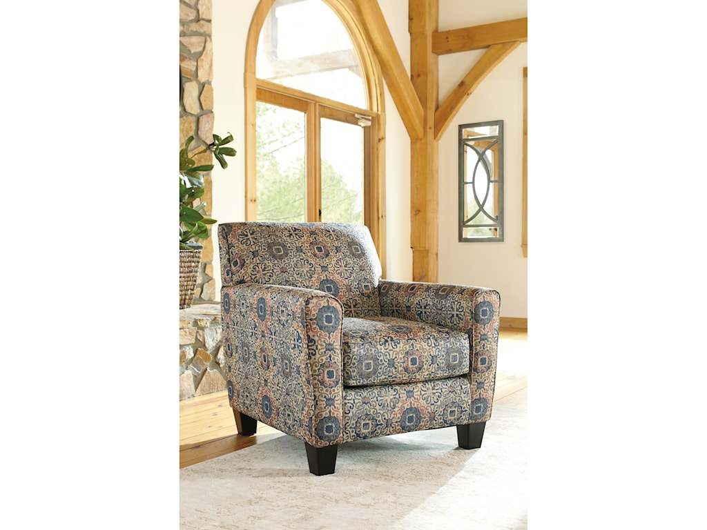 Ashley Furniture Belcampo 1340521 Accent Chair With Medallion Pattern Fabric Sam Levitz Furniture Upholstered Chairs