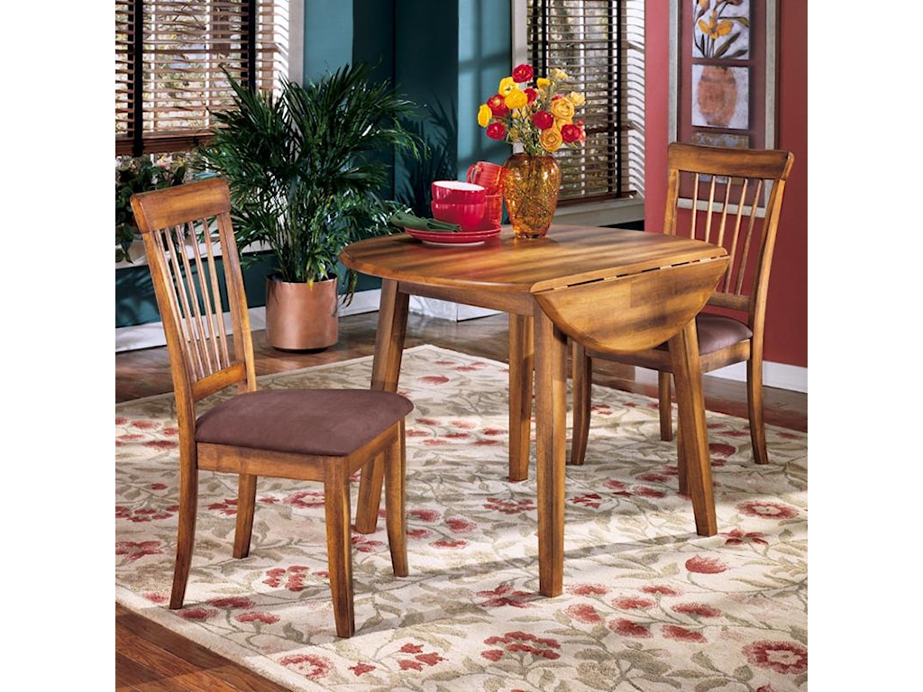 Ashley Furniture Berringer 3 Piece Drop Leaf Table 2 Upholstered Side Chairs Wayside Furniture Dining 3 Piece Sets