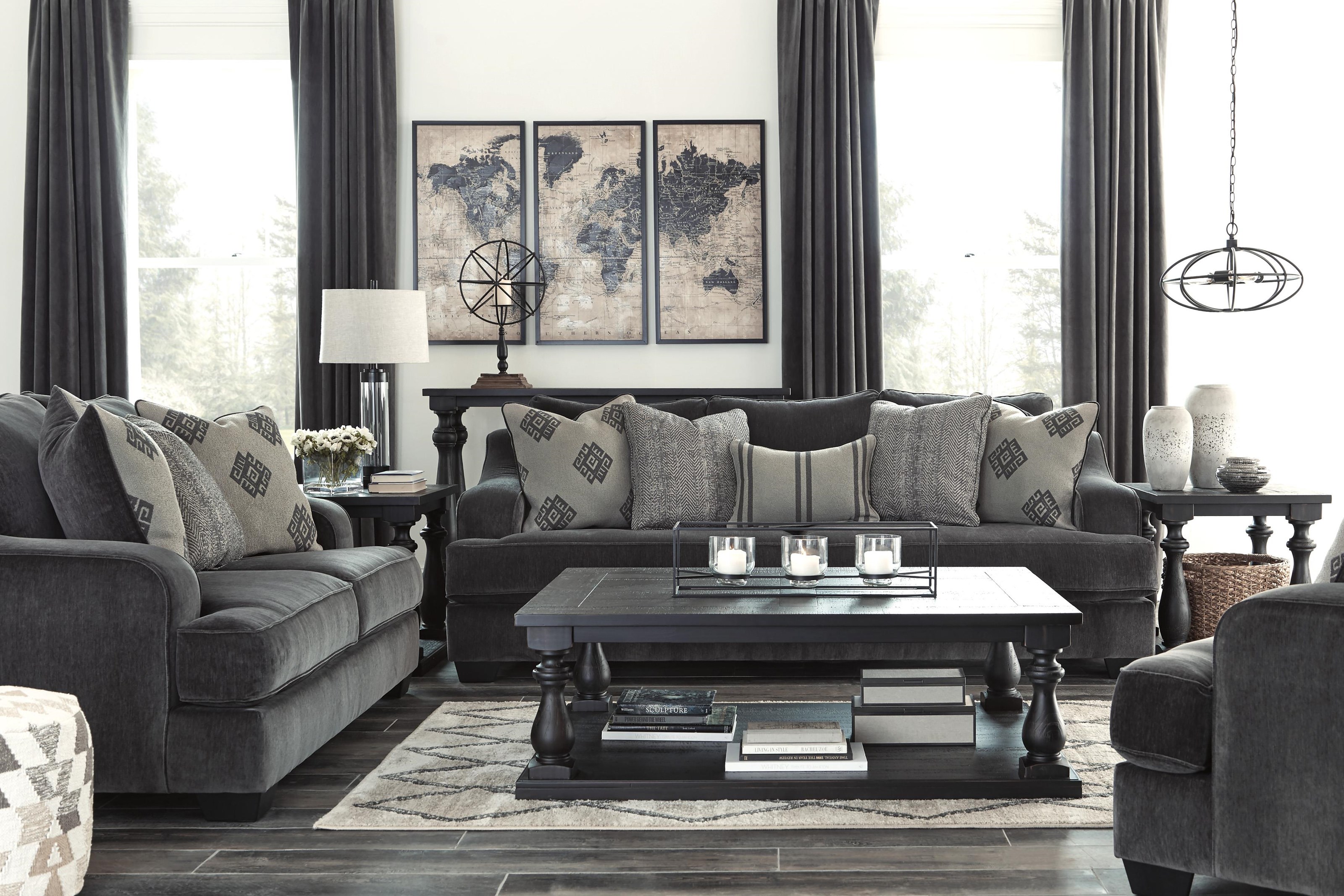 Ashley Furniture Corvara 9650238 35 23 Ink Sofa Loveseat And