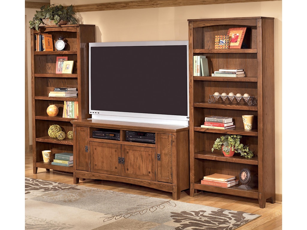 Ashley Furniture Cross Island 60 Inch Tv Stand 2 Large Bookcases