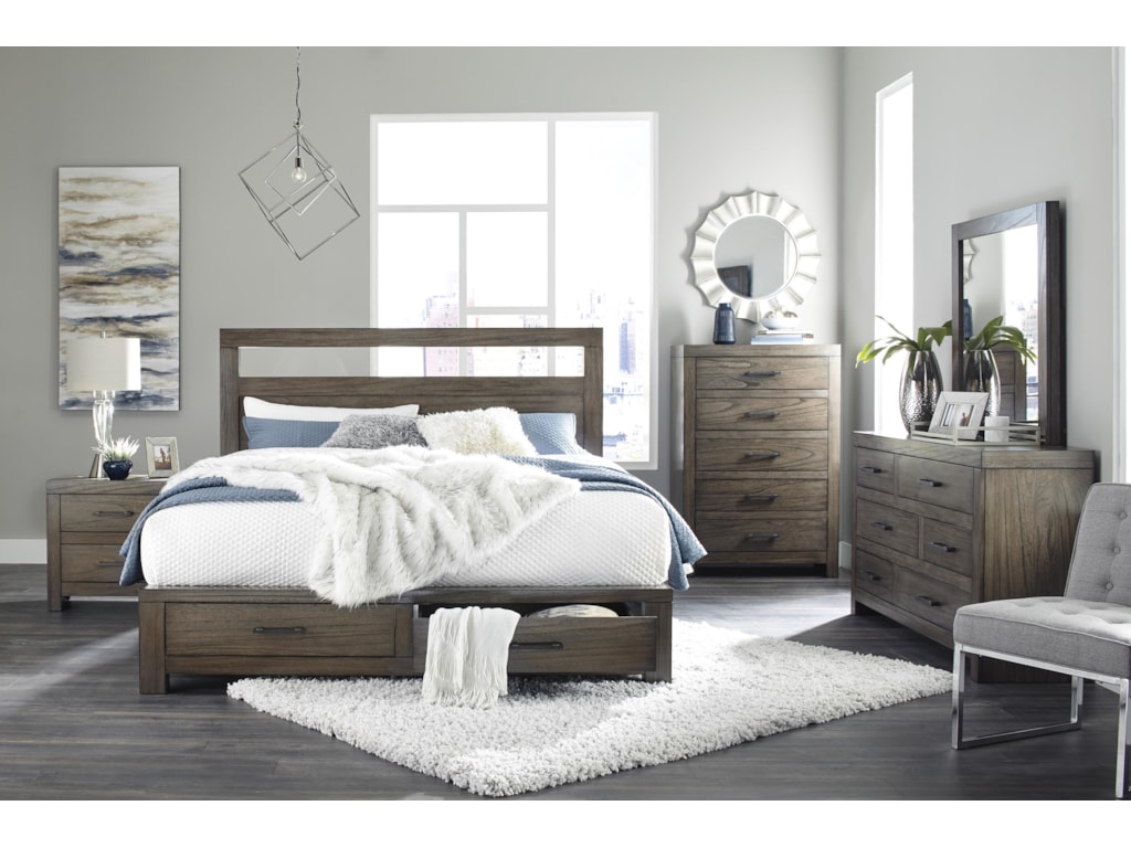 Deylin King Platform Bed With Storage Footboard Pac