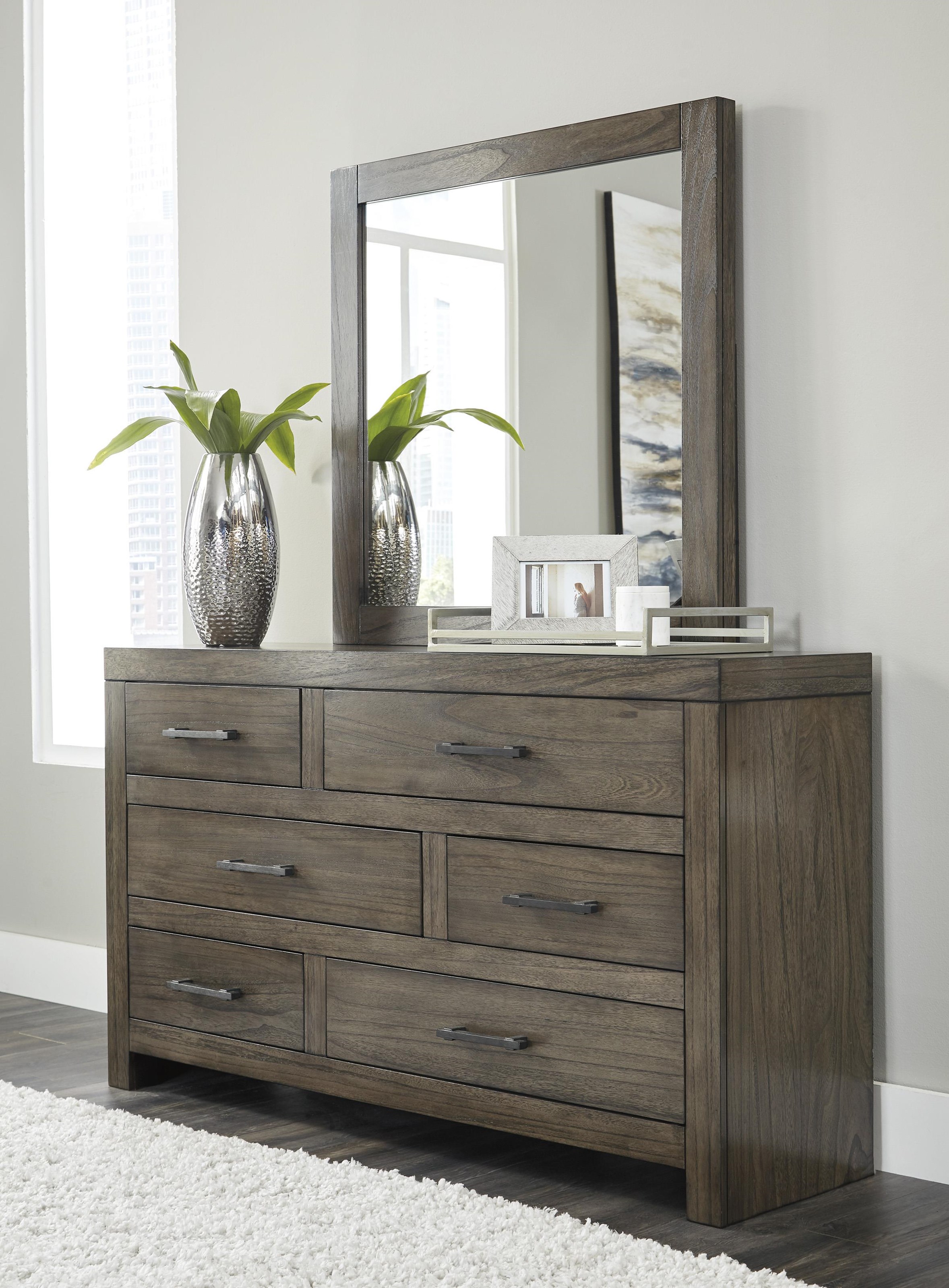 Ashley Furniture Deylin B537 31 36 Dresser And Mirror Package Sam Levitz Furniture Dresser Mirror Sets
