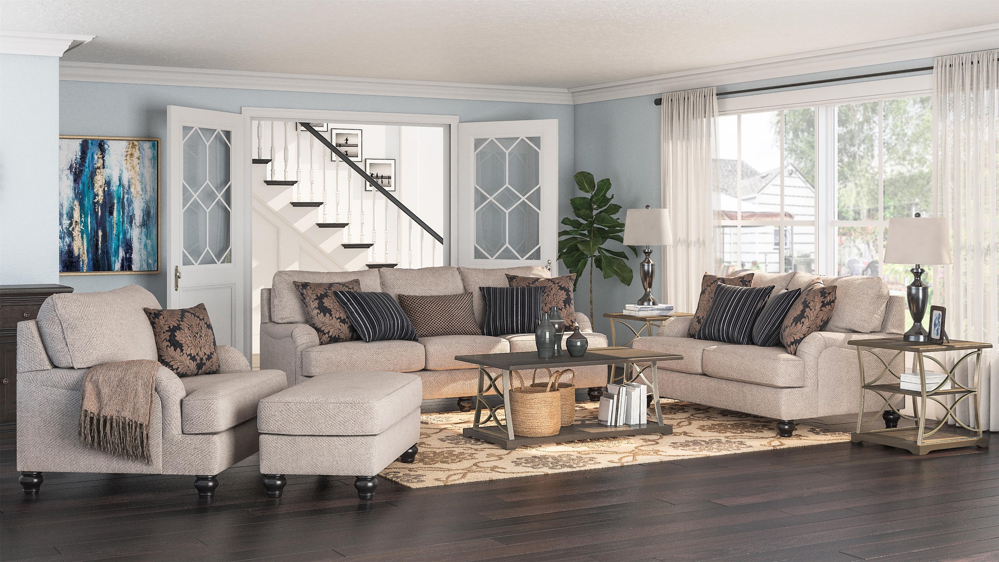 Ashley Furniture Fermoy 7370138 35 23 14 Pewter Sofa Loveseat