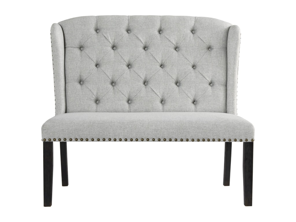 Ashley Furniture Jeanette Upholstered Bench With Tufted Wingback And Nailhead Trim | Wayside Furniture | Dining Benches