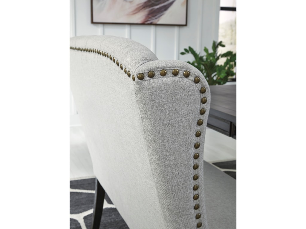 Ashley Furniture Jeanette Upholstered Bench With Tufted Wingback And Nailhead Trim | Wayside Furniture | Dining Benches