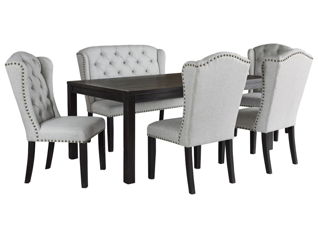 Ashley Furniture 6 Piece Dining Set With Bench Ashley Furniture Jeanette 6-Piece Dining Set with Upholstered Bench