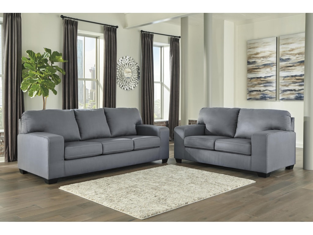 Ashley Furniture Kanosh 49903 Gray Sofa And Loveseat Two Piece Set Ashley Furniture Kanosh 49903 Gray Sofa