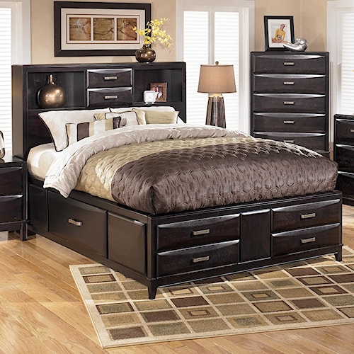 ashley furniture kira queen storage bed | boulevard home furnishings