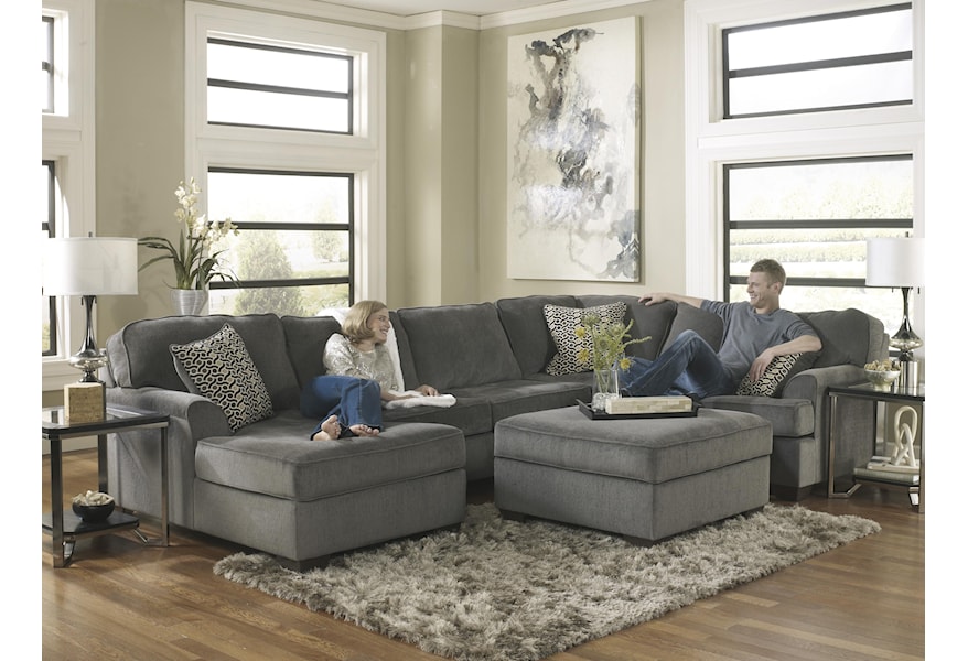 Ashley Furniture Loric Smoke Contemporary 3 Piece Sectional With