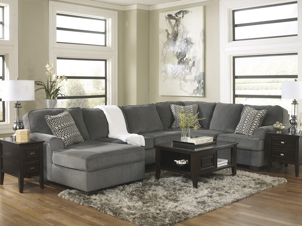 Ashley Furniture Loric Smoke Contemporary 3 Piece Sectional