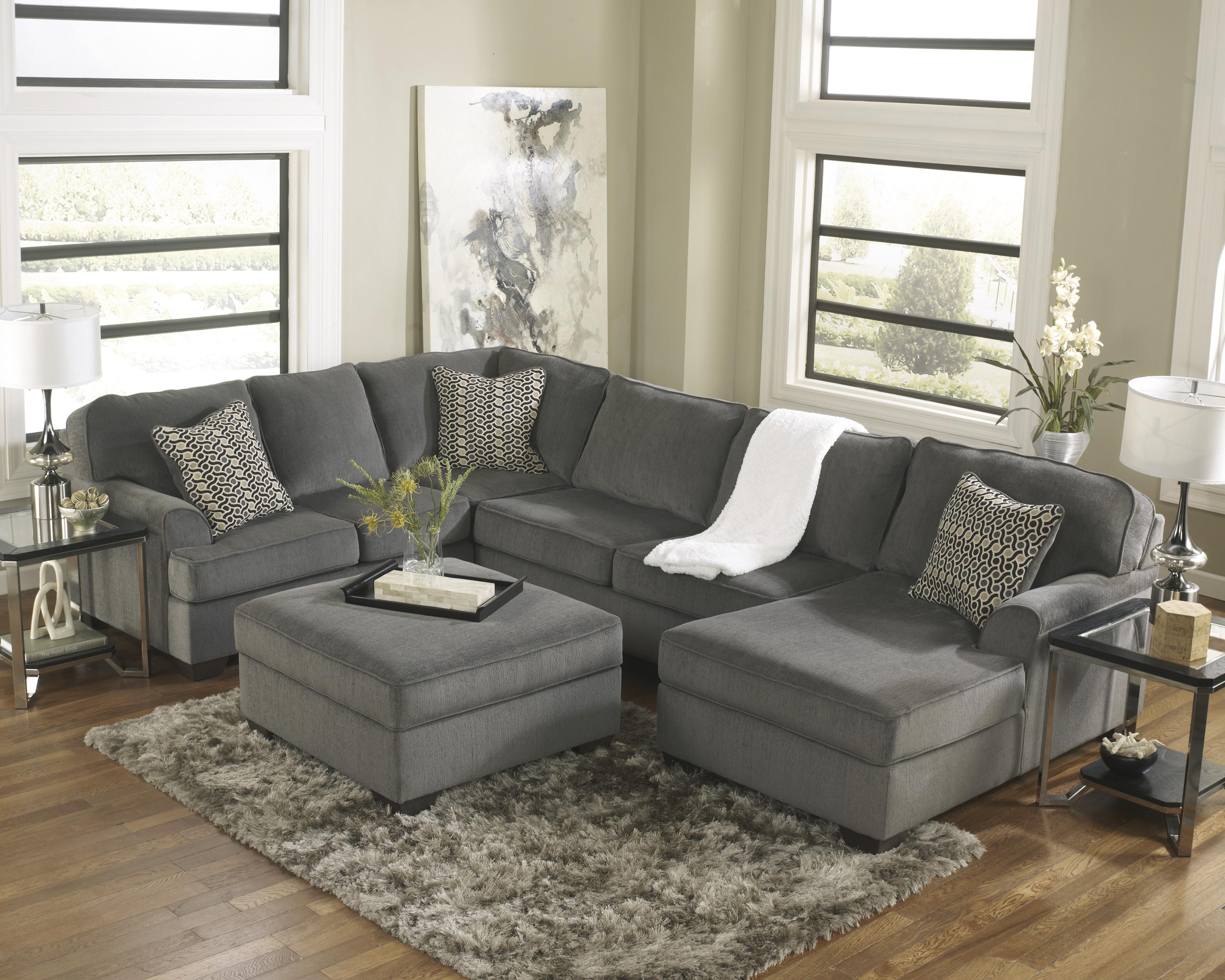 Ashley Furniture Loric Smoke Contemporary 3 Piece Sectional With