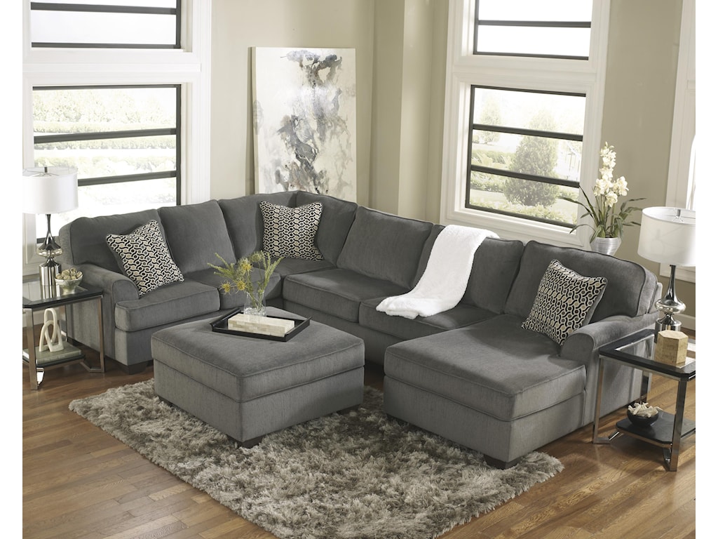 Ashley Furniture Loric Smoke Contemporary 3 Piece Sectional With