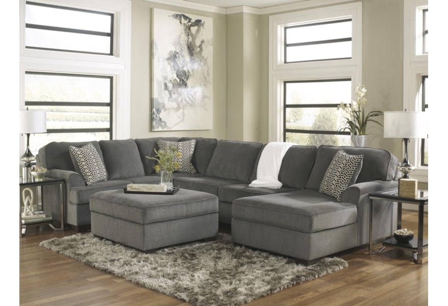 Ashley Furniture Loric Smoke Contemporary 3 Piece Sectional With Ashley Furniture Loric Smoke
